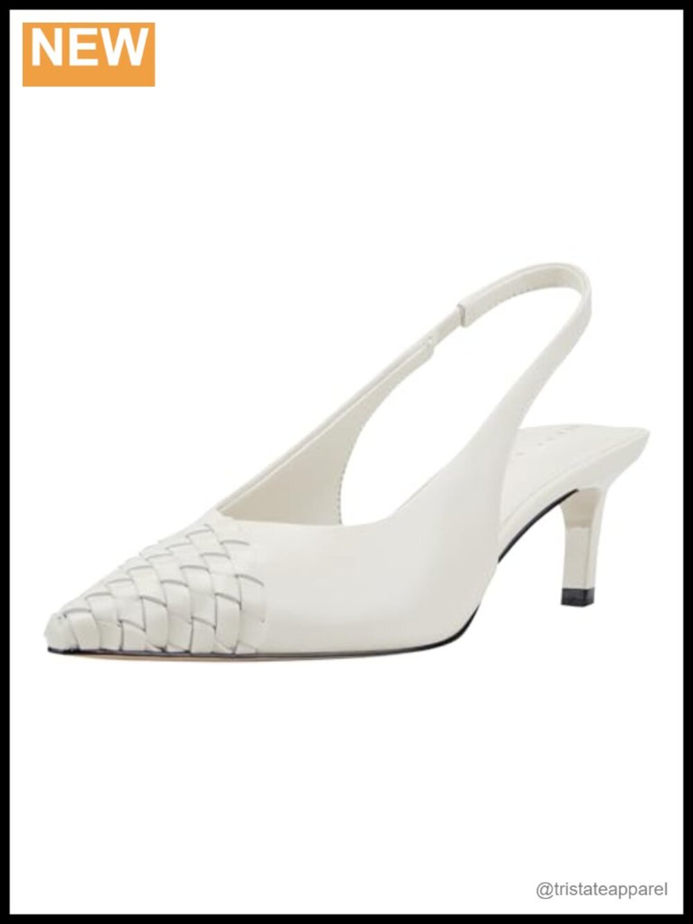 Leather Slingback Kitten Heel Pumps for Parties